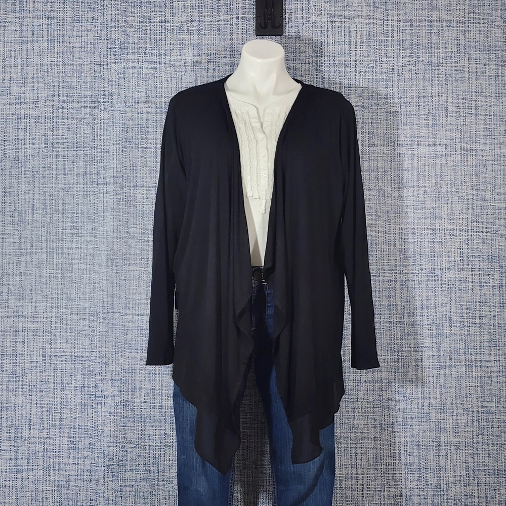 Black Open Front Women's Sweater